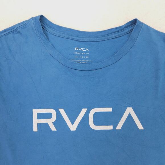 RVCA Regular Fit Casual Crew Neck Long Sleeve T Shirt Mens Size XL Blue - Picture 1 of 9